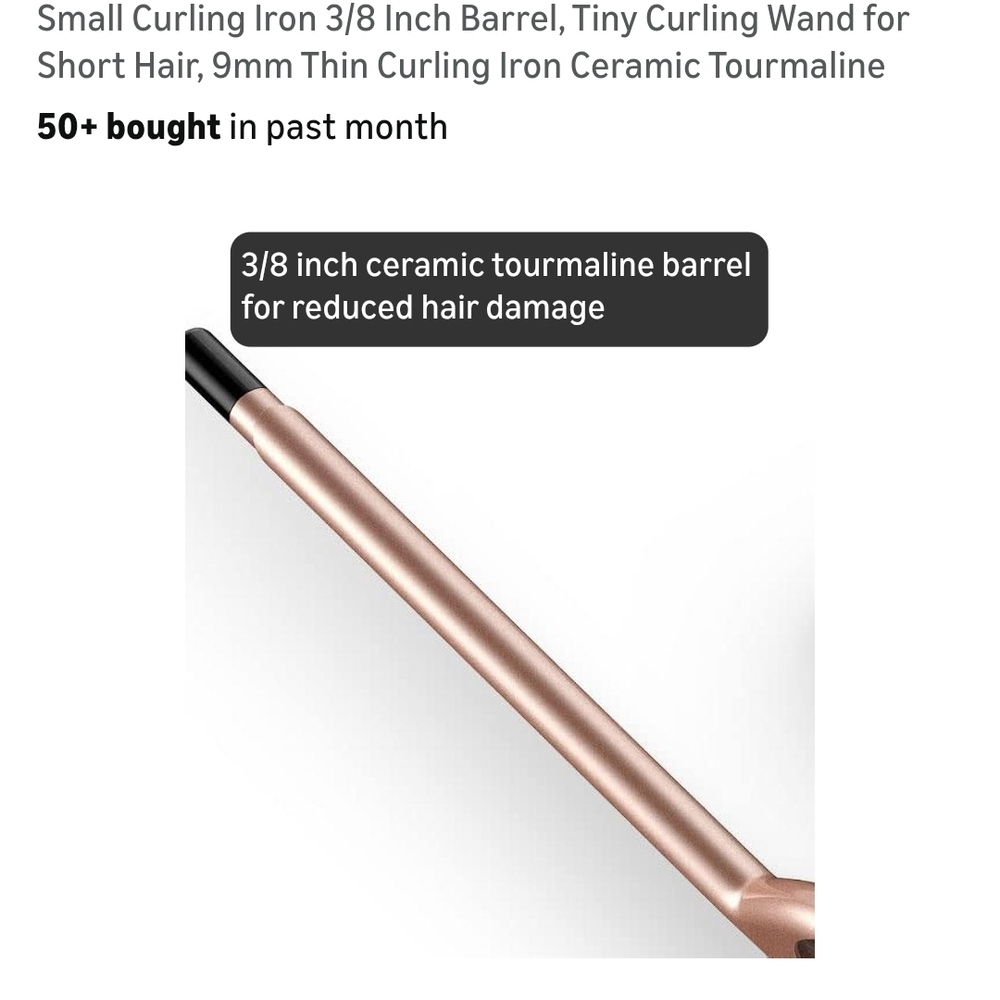 Amazon Ceramic Tourmaline Curling Iron - Rose Gold
